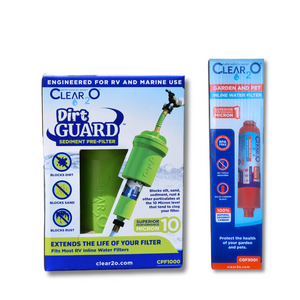 CLEAR2O GARDEN & PET WATER FILTER CGF3001 & DirtGUARD SEDIMENT PRE-FILTER CPF1000